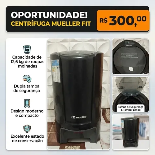 Centrífuga de Roupas Mueller Fit 12,6kg - Ótimo Estado.