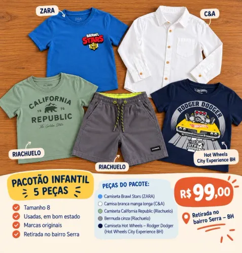 Pacotão Roupas Infantis Menino tamanho 8