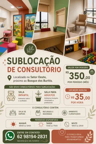 Sublocação de Consultórios - Setor Oeste