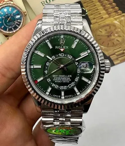RELOGIO Rolex Sky-Dweller Mostrador Verde Jubilee SUPER C. CLEAN FACTORY 10X SEM JUROS