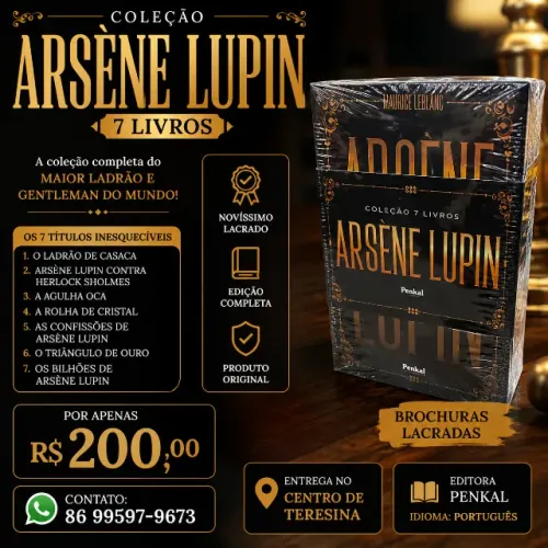 Coleção Arsène Lupin - 7 Livros Lacrados | Maurice Leblanc