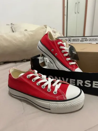 Chuck Taylor All Star Lift Canvas Cano Baixo Vermelho