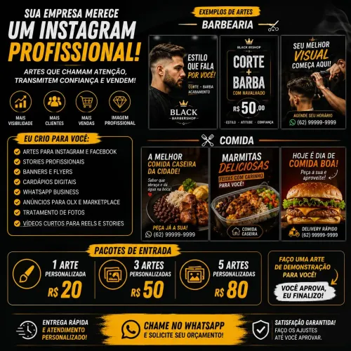 ? Artes Profissionais para Instagram | A partir de R$ 20 | Empresas e Comércios