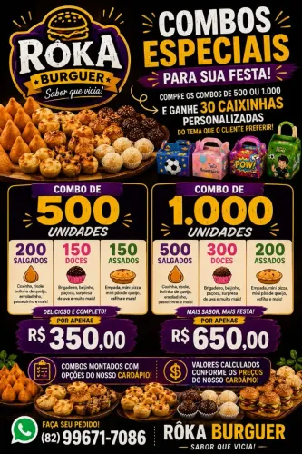 Mini salgados e doces pra festa