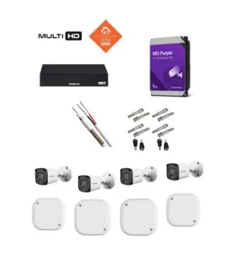 kit 4 câmera Intelbras com HD de 1TB cabos e conectores