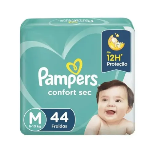 Pampers confort sec tamanho M 44 fraldas - Val 09/26