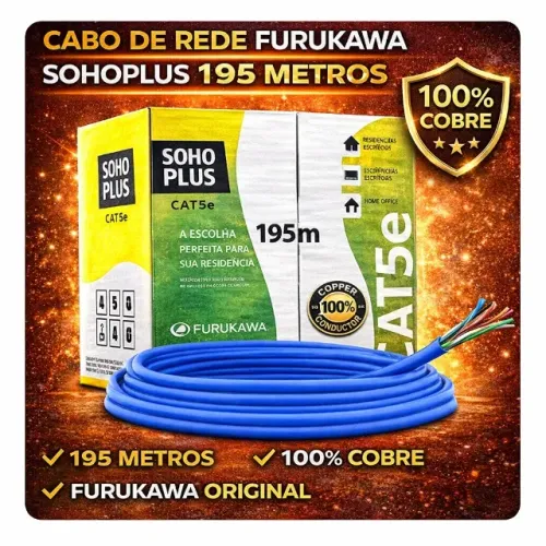 Cabo De Rede Furukawa Soho Plus Cat5e 100% Cobre Azul 24AWG 4P Original