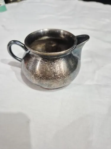 Leiteira Cremeira Vintage Banhada a Prata 10cm - Peça Antiga