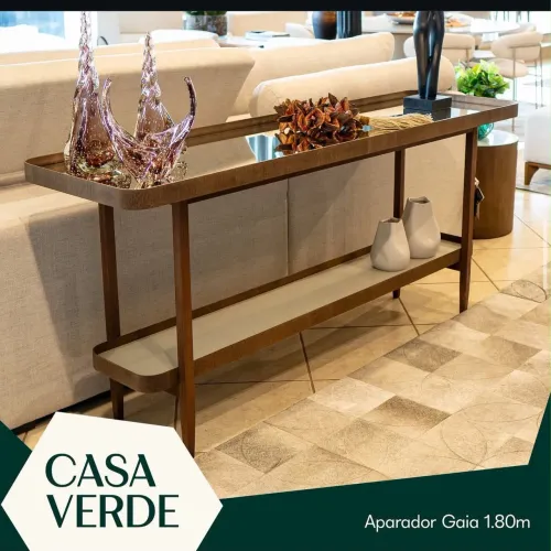 Aparador móveis casa verde espelhado