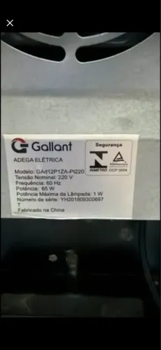 Adega de vinho Gallant 220v