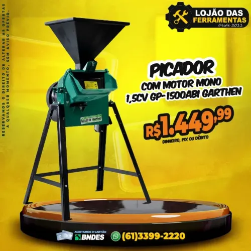 Picador Com Motor Mono 1,5Cv Gp-1500Abi Garthen