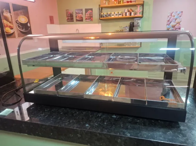 Vitrine seca de balcão com led