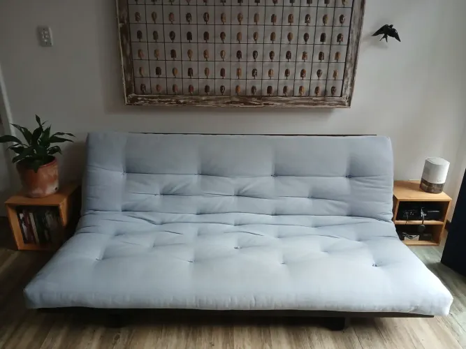 Sofá Cama Casal Futon Brasil Azul