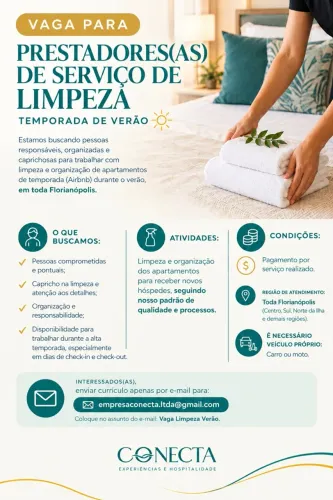 Vaga para LIMPEZA temporada de Verão