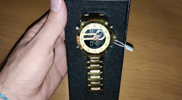 Relógio de luxo NaviForce a prova d água aço inoxidável