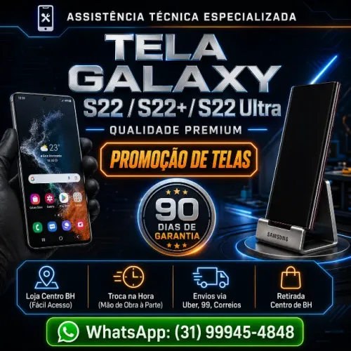 Tela Samsung Galaxy S22 / S22+ / S22 Ultra ? AMOLED E INCELL de Alta Performance!