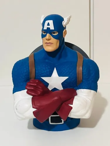 Busto Cofrinho Capitão América Marvel Original Importado em Vinil - Importado