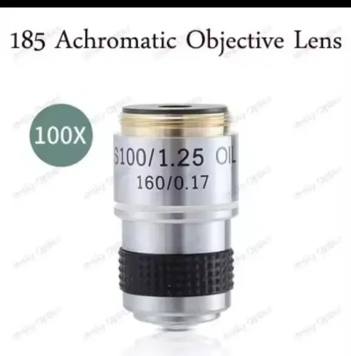 Lente objetiva 100x de microscópio 