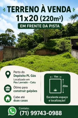 Terreno em Pau Lavrado - Catu