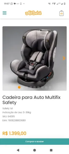 Cadeirinha com isofix safety grey