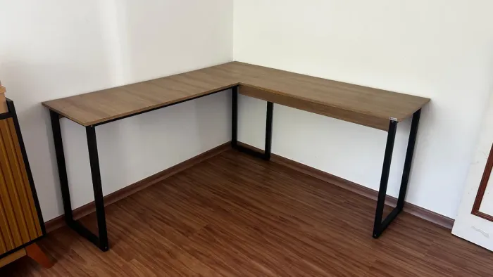 Mesa de Escritório em L Estilo Industrial 1,50m x 1,50m