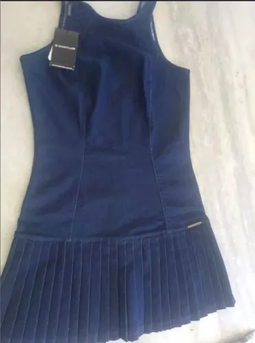 Vestido Plissado Jeans