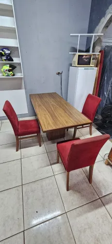 mesa jantar de parede 3 cadeiras estofadas - entrega grátis 