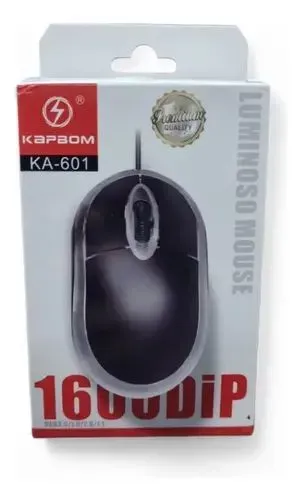 Mouse Óptico com Fio Usb Scroll Knup Compacto Led Mause Pequeno Preto