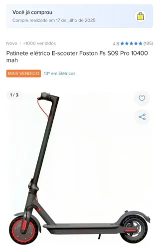 Patinete Elétrico Foston FS S09 Pro - 10400 mAh