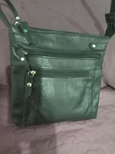 Bolsa andoria preta couro legítimo 