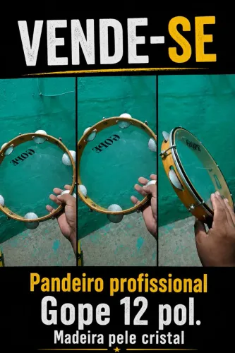 Pandeiro profissional Gope 12 pol 