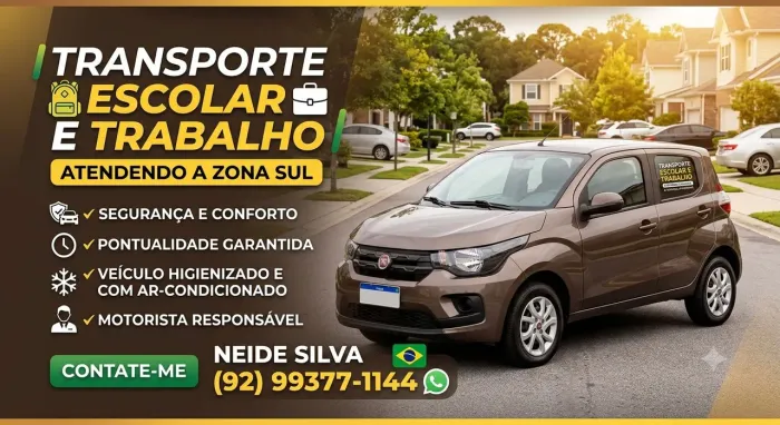 Condução Escolar ou para o seu trabalho. Zona Sul de Manaus.