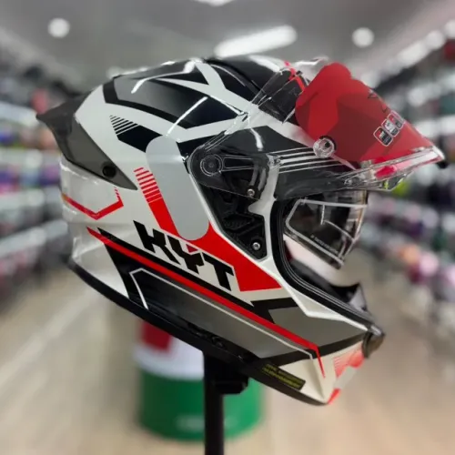 Capacete KYT R2R PARSEC WHT/RED 12X CARTÃO OU 6X CREDIARIO