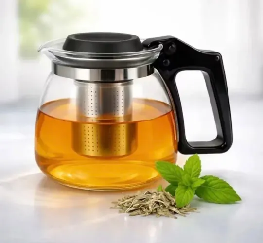 CHALEIRA DE VIDRO COM INFUSOR 900 ML REF: RD1396