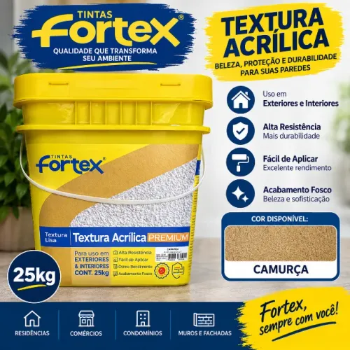 Textura Acrilica Premium - FORTEX - Cor CAMURÇA