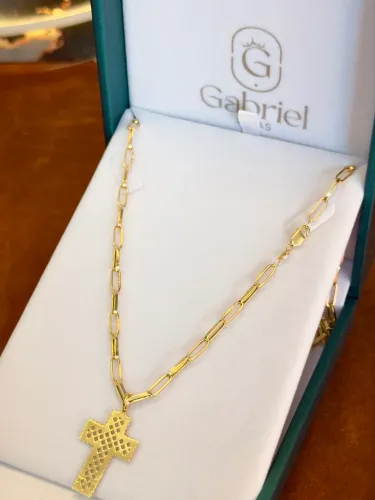 Cordão de ouro Cartier oco + pingente 8.5g ( LOJA )