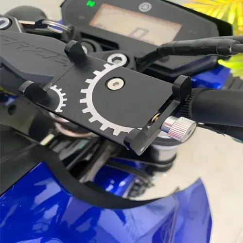 Suporte de Celular para Bike e Moto em Alumínio 360° Giratório - Porta Smartphone Universa
