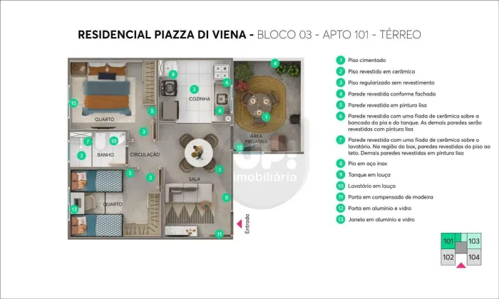 Apartamento com 2 dormitórios à venda, 39 m² por R$ 225.000 - Vila Industrial - Piracicaba