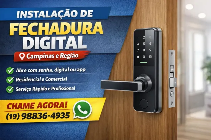 Instalação de fechadura digital em porta de madeira 