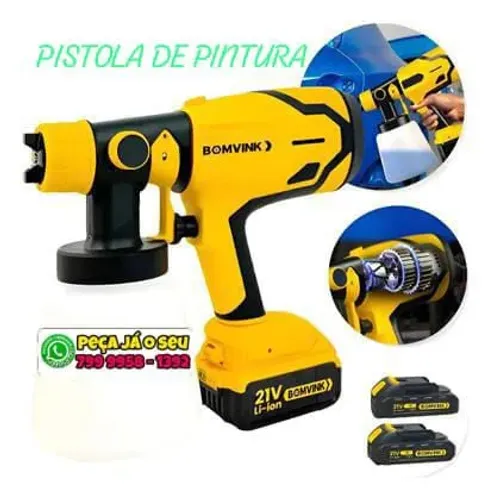 Pistola de pintura automática kit completo sem fios