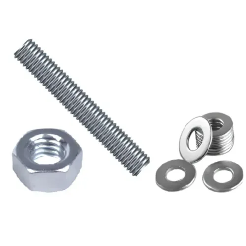 Kit 2 Barras Roscadas 1/4 x 1m + 20 Porcas + 20 Arruelas - Completo p/ Fixação