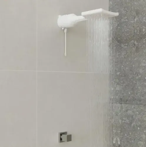 Chuveiro Elétrico Eletrônico 220V 7500w Branco Quadrado Loren Shower Lorenzetti