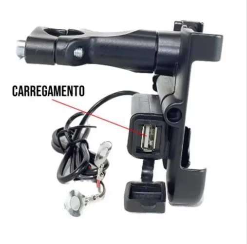 Suporte Celular para Moto com USB ou Sem USB - 360°
