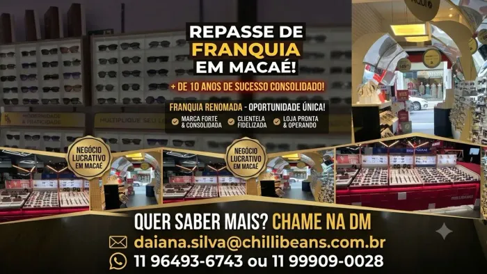 VENDO LOJA / ÓTICA - REPASSO REDE DE FRANQUIA