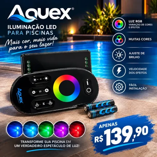 Controle RGB Aquex para Piscina + Módulo LED | R$ 139,90