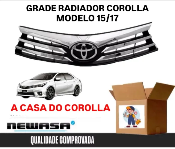 GRADE CROMADA RADIADOR COROLLA 2015 até 2017 ( PADRÃO ORIGINAL