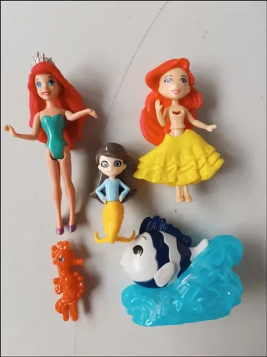 Colecionável Ariel - A Pequena Sereia / Judy Princesa / Sereia / Cavalo-Marinho / Peixe Li