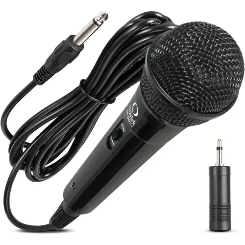 Microfone Dinâmico Com Fio 3m P10 Karaokê Show Profissional