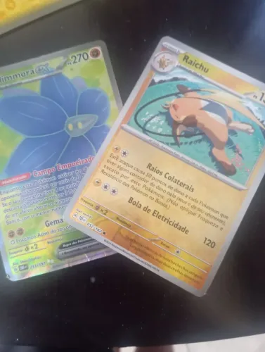 Carta pokémon (Raichu e Glimmora EX) + sleeve