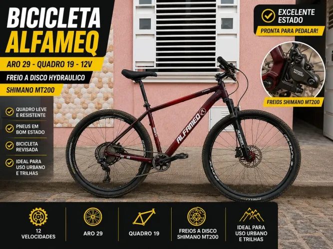Bicicleta Mtb, aro 29, freios mt200, cubos barulhentos